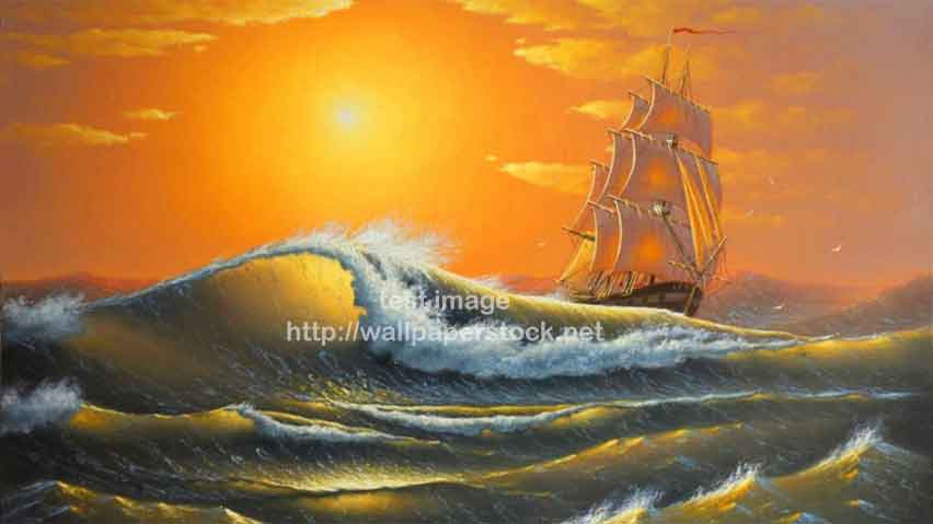 wild-ocean-ship-orange-sunset